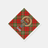 Clan Scott Crest over Red Tartan Servet (Hoek)