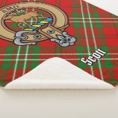 Clan Scott Crest over Red Tartan Sherpa Deken (3/4)