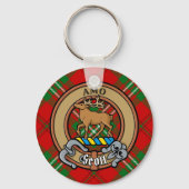 Clan Scott Crest over Red Tartan Sleutelhanger (Voorkant)