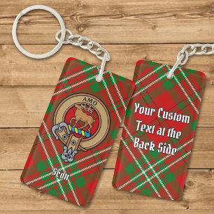 Clan Scott Crest over Red Tartan Sleutelhanger