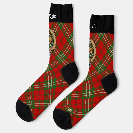 Clan Scott Crest over Red Tartan Sokken (Links)