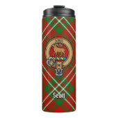 Clan Scott Crest over Red Tartan Thermosbeker (Voorkant)