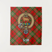 Clan Scott Crest over Red Tartan Wandkleed (Voorkant)