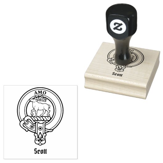 Clan Scott Crest Rubberen Stempel (Gestempeld)