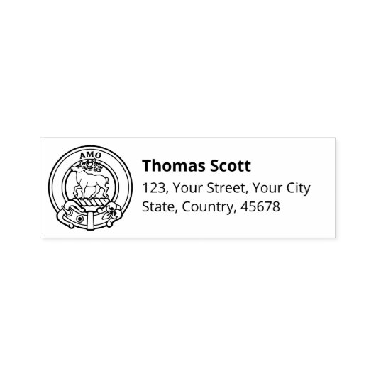 Clan Scott Crest Self-Inking Stamp Zelfinktende Stempel (Design)