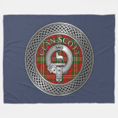 Clan Scott Crest & Tartan Knot Fleece Blanket Deken (Voorkant (Horizontaal))