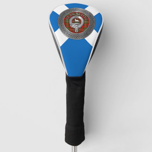 Clan Scott Crest & Tartan Knot Golfheadcover (Voorkant)