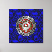 Clan Scott Crest & Tartan Knot op Thistle