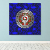 Clan Scott Crest & Tartan Knot op Thistle Canvas Afdruk (Insitu (Houten vloer))