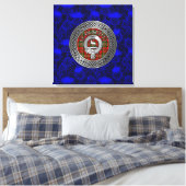Clan Scott Crest & Tartan Knot op Thistle Canvas Afdruk (Insitu (Slaapkamer))