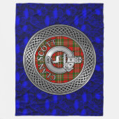 Clan Scott Crest & Tartan Knot op Thistle Fleece Deken (Voorkant)