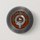 Clan Scott Crest & Tartan Knot Ronde Button 5,7 Cm (Voorkant)