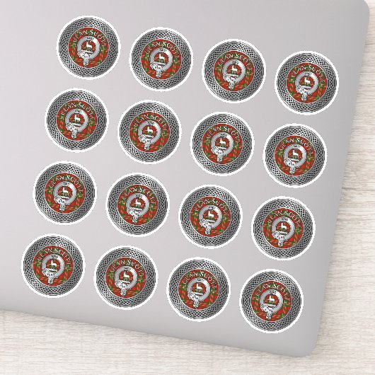 Clan Scott Crest & Tartan Knot Sticker (Detail)