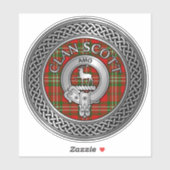 Clan Scott Crest & Tartan Knot Sticker (Vel)