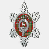 Clan Scott Crest & Tartan Tin Sneeuwvlok Ornament (Rechts)