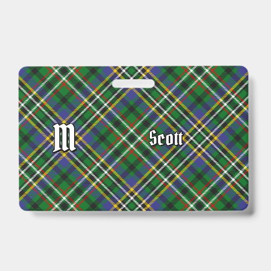 Clan Scott Green Tartan Badge (Voorzijde)