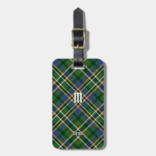 Clan Scott Green Tartan Bagagelabel (Voorkant verticaal)