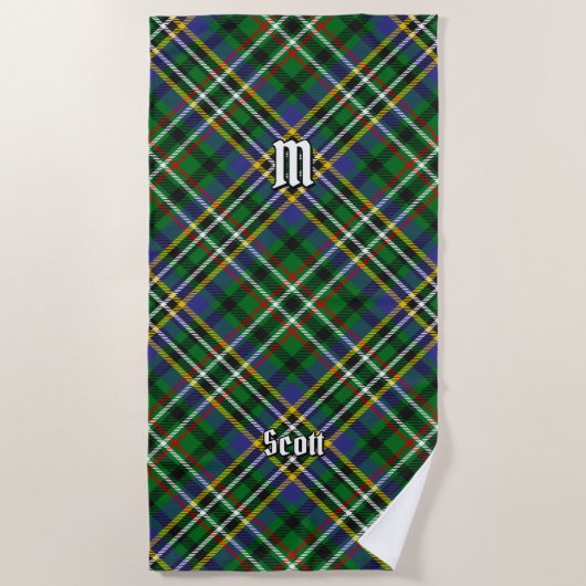 Clan Scott Green Tartan Beach Towel Strandlaken (Voorkant)