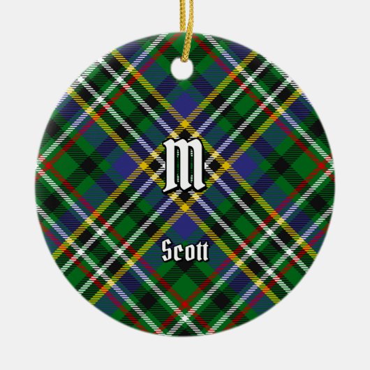 Clan Scott Green Tartan Ceramic Ornament (Voorkant)