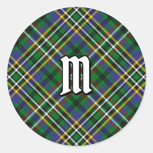 Clan Scott Green Tartan Classic Round Sticker (Voorkant)