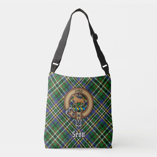 Clan Scott Green Tartan Crossbody Tas (Voorkant)