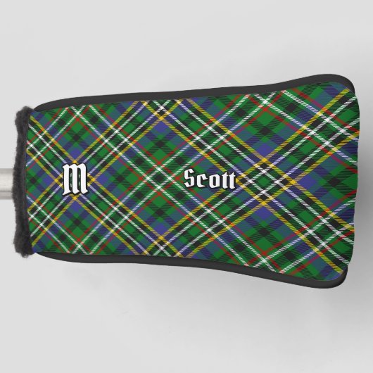 Clan Scott Green Tartan Golf Head Hoesje Golfheadcover (Voorkant)