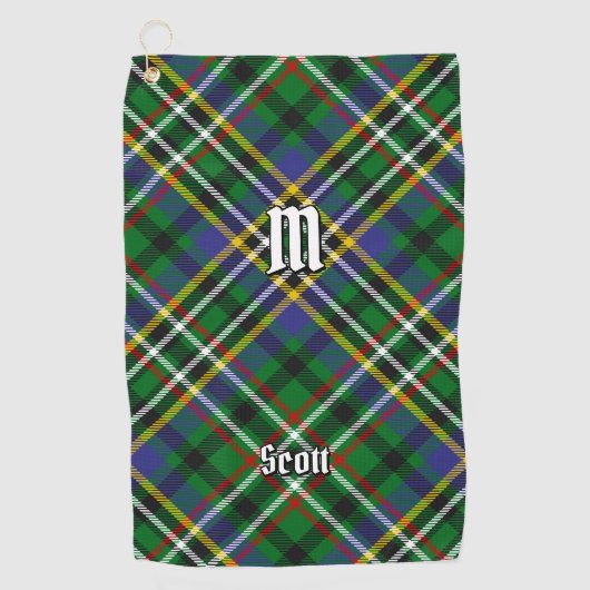Clan Scott Green Tartan Golf Towel Golfhanddoek (Voorkant)