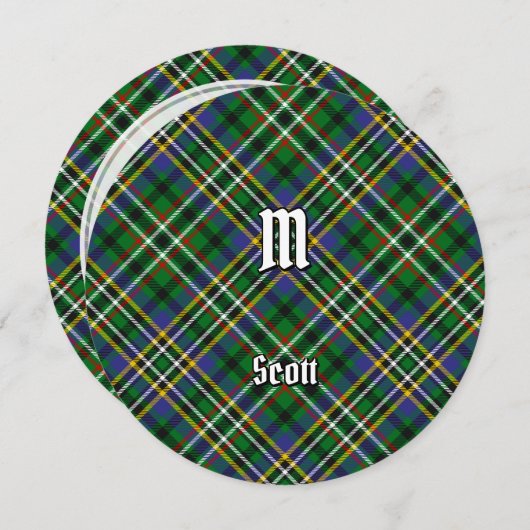 Clan Scott Green Tartan Invitation Kaart (Voorkant / Achterkant)