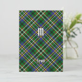Clan Scott Green Tartan Invitation Kaart (Staand voorkant)