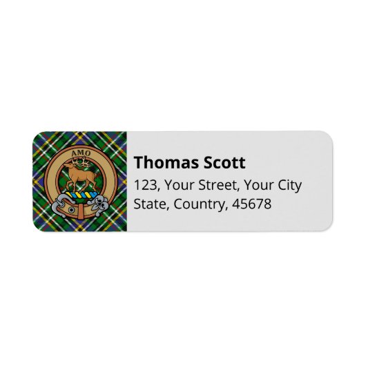 Clan Scott Green Tartan Label (Voorkant)