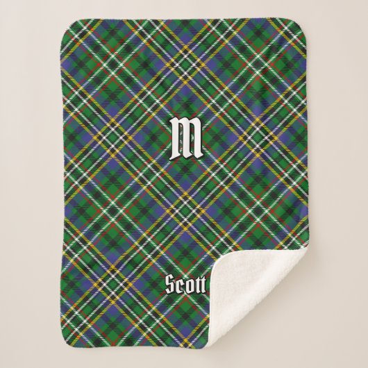 Clan Scott Green Tartan Sherpa Blanket Deken (Voorkant)