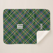Clan Scott Green Tartan Sherpa Blanket Sherpa Deken (Voorkant (horizontaal))
