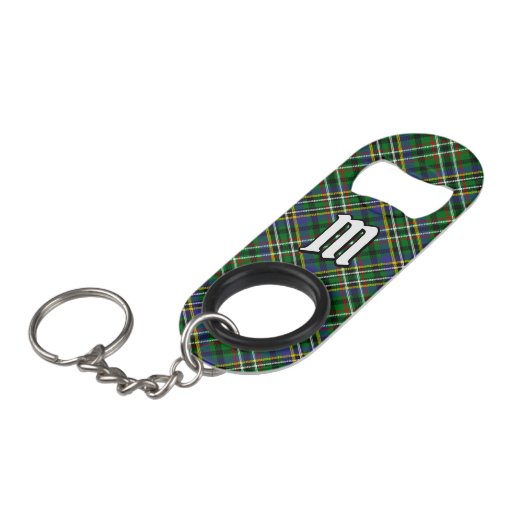 Clan Scott Green Tartan Sleutelhanger Bottle Open Mini Flessenopener (Voorkant Gekanteld)