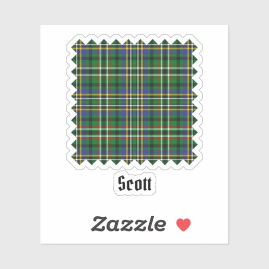 Clan Scott Green Tartan Sticker (Vel)