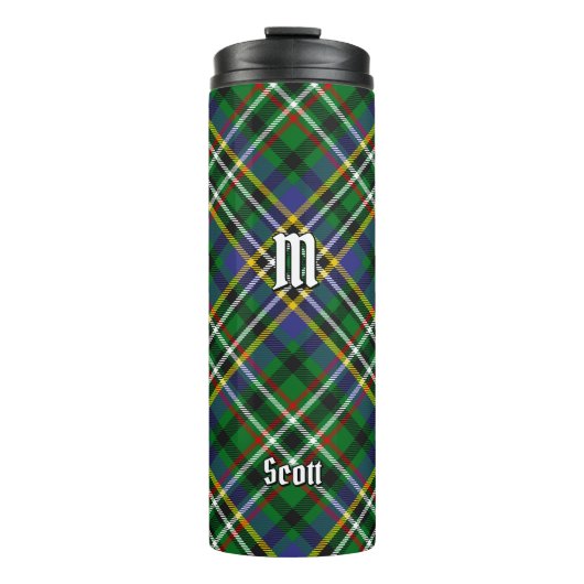 Clan Scott Green Tartan Thermal Tumbler Thermosbeker (Voorkant)