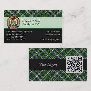 Clan Scott Green Tartan Visitekaartje