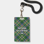 Clan Scott Groene Tartan Badge (Achterkant met lanyard)