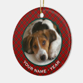 Clan Scott Red en Green Scottish Pset Photo Keramisch Ornament (Links)