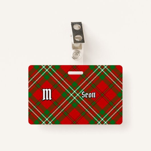Clan Scott Red Tartan Badge (Voorkant met clip)