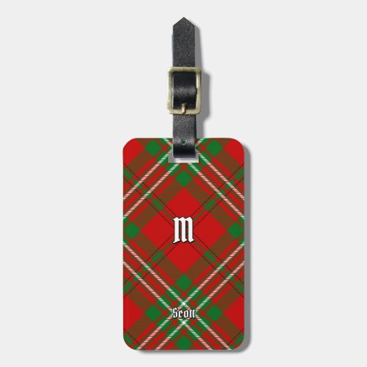 Clan Scott Red Tartan Bagagelabel (Voorkant verticaal)