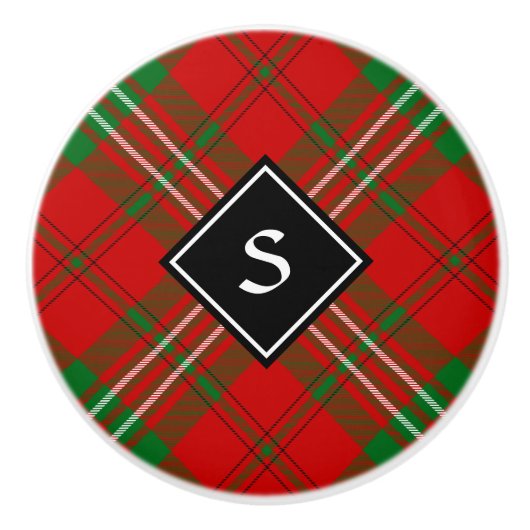 Clan Scott Red Tartan Ceramic Knob Keramische Knop (Voorkant)