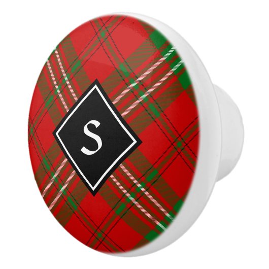 Clan Scott Red Tartan Ceramic Knob Keramische Knop (Rechts)