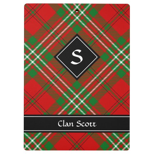 Clan Scott Red Tartan Clipboard Klembord (Achterkant)