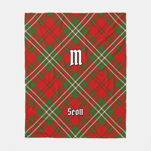 Clan Scott Red Tartan Fleece Blanket (Voorkant)