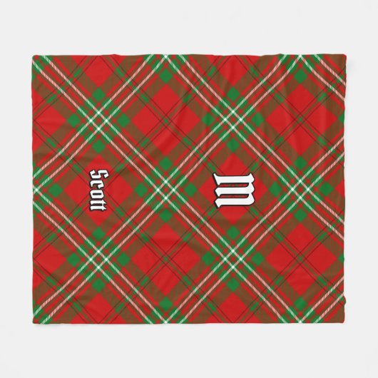 Clan Scott Red Tartan Fleece Blanket (Voorkant (Horizontaal))