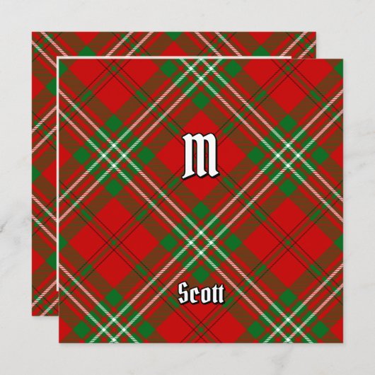 Clan Scott Red Tartan Kaart (Voorkant / Achterkant)