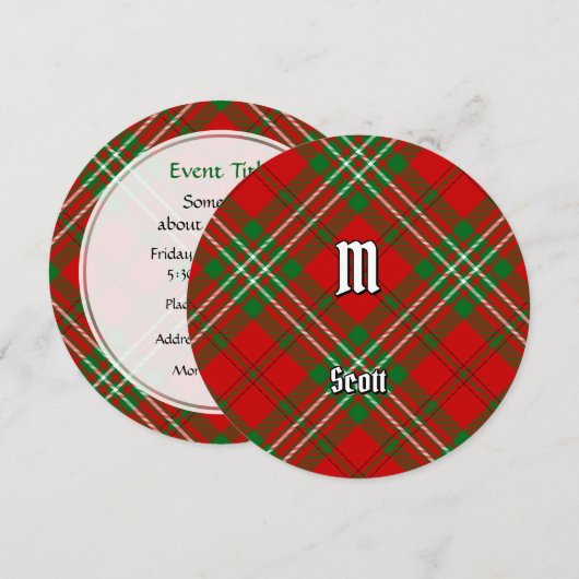 Clan Scott Red Tartan Kaart (Voorkant / Achterkant)