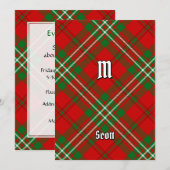 Clan Scott Red Tartan Kaart (Voorkant / Achterkant)