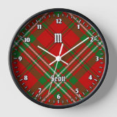 Clan Scott Red Tartan Large Clock (Voorkant)