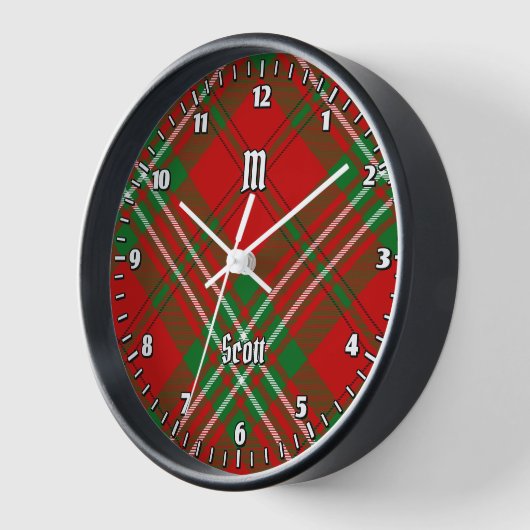 Clan Scott Red Tartan Large Clock (Hoek)